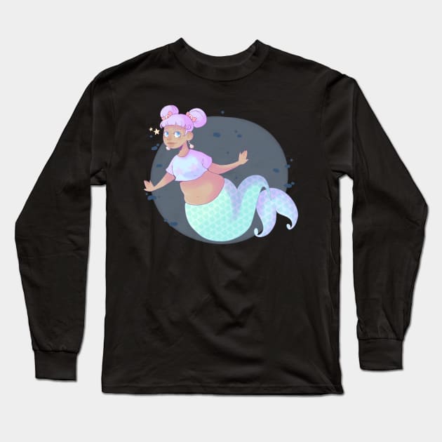 Chubby Mermaid Long Sleeve T-Shirt by kasumiblu